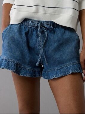 American eagle Ruffle Hem Drawstring Shorts